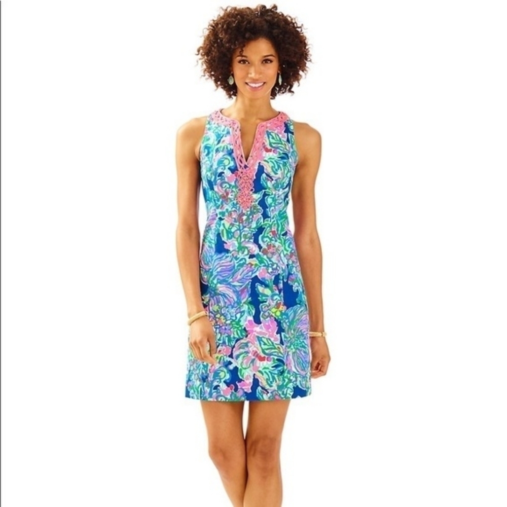 Lilly Pulitzer Ryder Cotton Shift in Indigo Exotic Size 0
